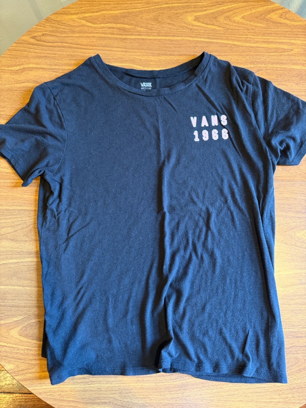 Vans Black Tee with Pink 'VANS 1986' Chest Print